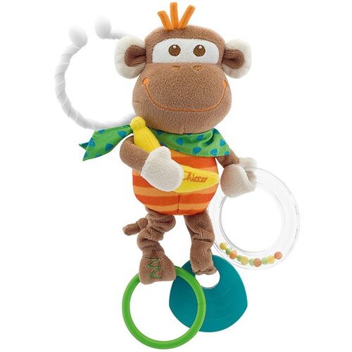Chicco Baby Senses Monkey grickalica za bebe sa zvečkom 1 kom Slike
