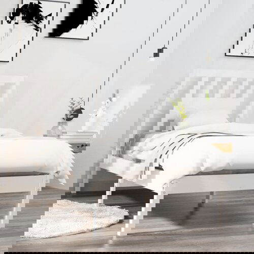 Furnova Posteljni okvir bel iz trdnega lesa 90x190 cm, (21938274) Slike