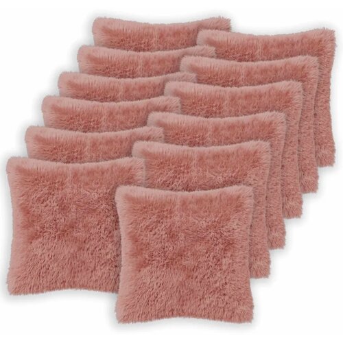  Presvlaka za jastuk 12 pcs HEERLEN Ružičasta 50 x 50 cm PV flis - Ružičasta 50 x 50 cm 12 Cijene