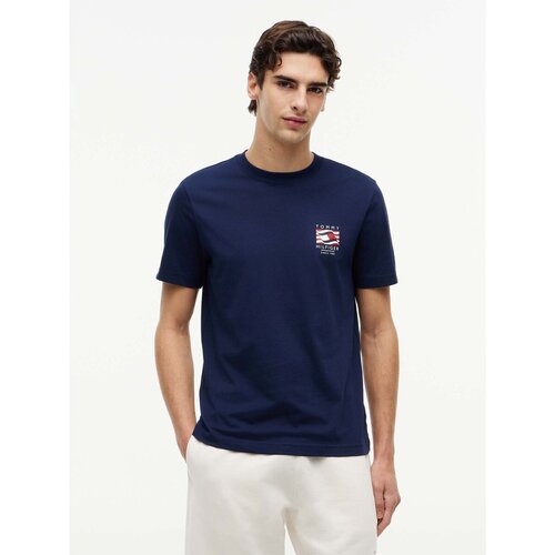 Tommy Hilfiger Majice &amp;amp; Polo majice Rwb Box Flag Regular Modra Slike