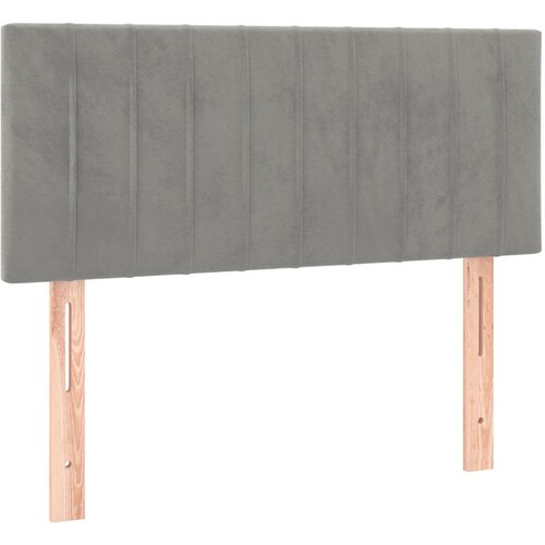 Maison Chic posteljno vzglavje - vzglavna omarica - nočna omarica svetlo sivo 90x5x78/88 cm žamet, (21706861) Slike
