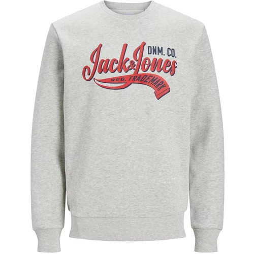 Jack & Jones Sweater majica mornarsko plava / svijetlosiva / krvavo crvena