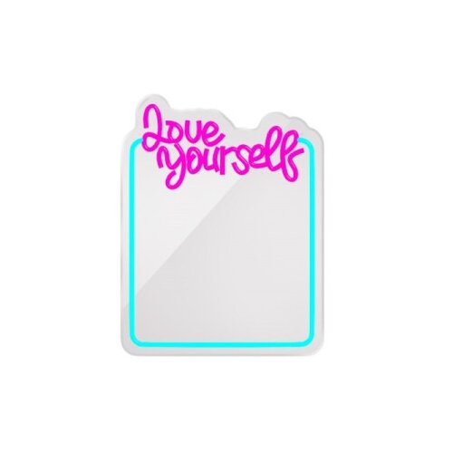 TelForceOne TF1 Love Yourself Barvito neonsko LED ogledalo svetlo modro in roza, (5000279449) Cene