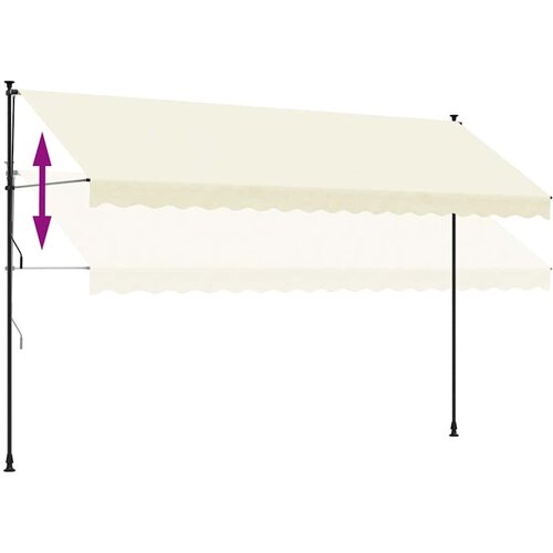 Tenda na uvlačenje krem 400 x 150 cm od tkanine i čelika Slike
