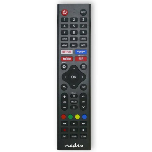 Nedis Predprogramiran nadomestni daljinski upravljalnik za TV Hi-Sense s pretakanjem, Črna, (5000277107) Cene