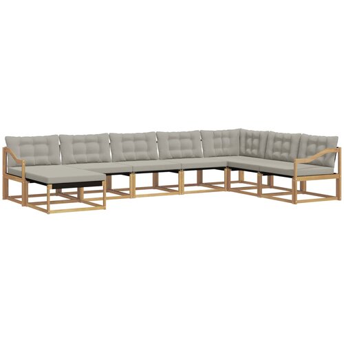  Set vanjskih sofa 8 kom. Bijela i svjetlosiva 404 x 245,5 x 73 cm Slike