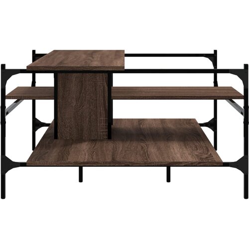  Stolić za kavu boja hrasta 100x100x48,5 cm konstruirano drvo Slike