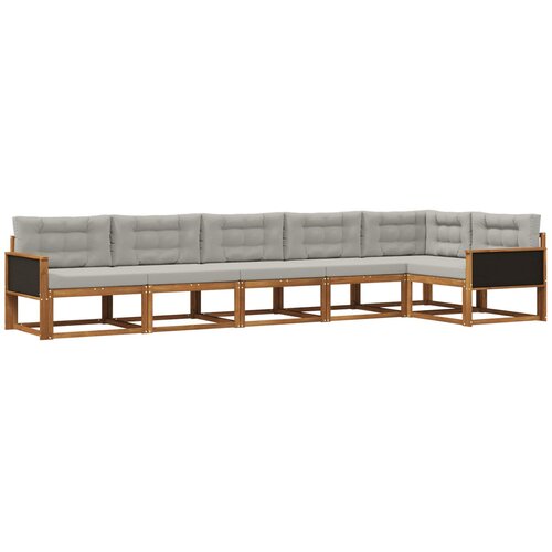 vidaXL Zunanja garnitura za sedenje 6 pcs Naravna in svetlo siva, (5000281371) Cene