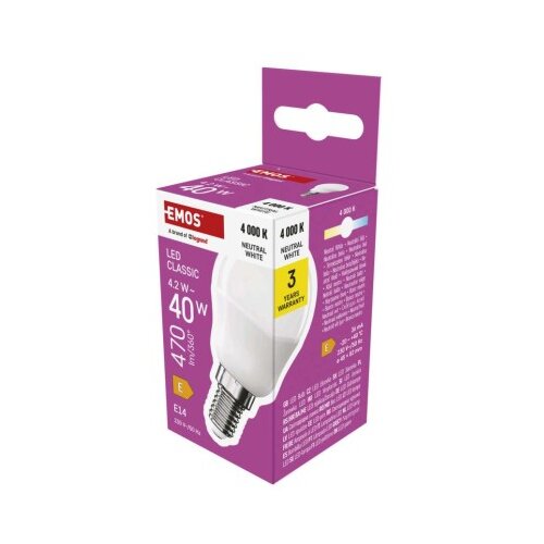  LED žarnica Classic Mini Globe / E14 / 4,2 W (40 W) / 470 lm / Nevtralna bela Slike