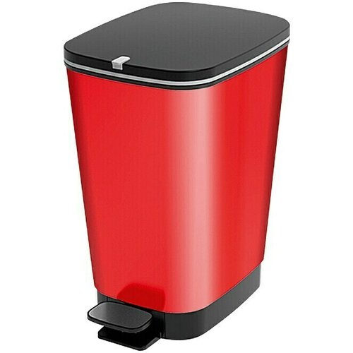 Kis Rdeč plastičen koš za smeti s pedalom 35 l Chic Bin – Cene
