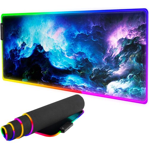  Osvetljena XL LED RGB računalniška podloga za miško in tipkovnico 80x30cm COSMOS Cene