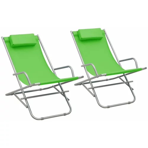 vidaXL Gugalni stol 2 kosa iz jekla zelene barve, (20659730)