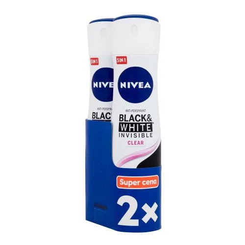 Nivea Black & White Invisible Clear 48h u spreju antiperspirant 1 set za ženske
