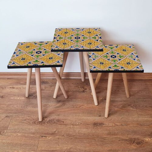 Hanah home 3Shp46 - Multicolor Multicolor Nesting Table (3 Pieces) Cene