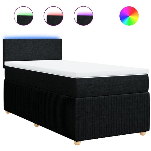 Maison Chic Box spring postelja - Vzmetna postelja z vzmetnico črna 80x200 cm blago SL23142, (21880517) Slike