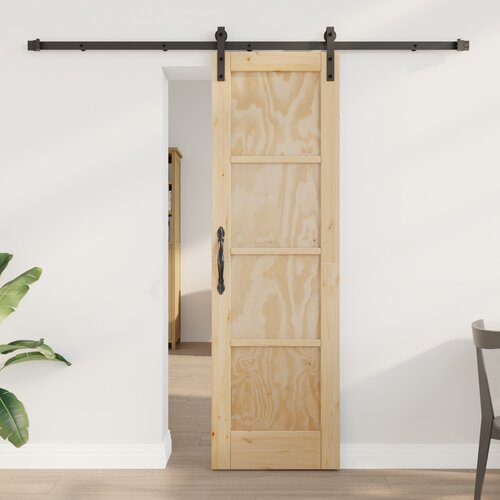 vidaXL klizna vrata s setom hardvera 61x198,5 cm od čvrstog drveta bora Cijene