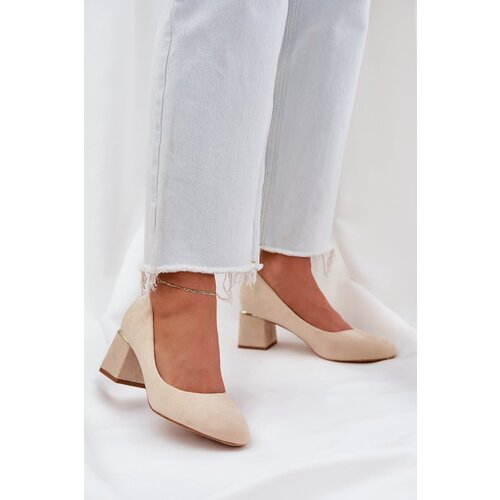 PS1 Eco Suede Heels On A Heel Beige Veniffia Cene