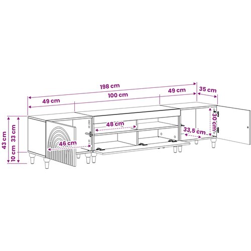  3-dijelni LED TV kabinet Siva Sonoma Konstruirano drvo Slike