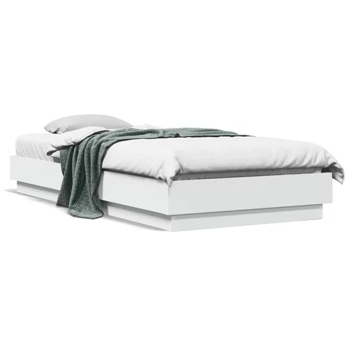 vidaXL Okvir za krevet s LED svjetlima bijeli 90 x 200 cm