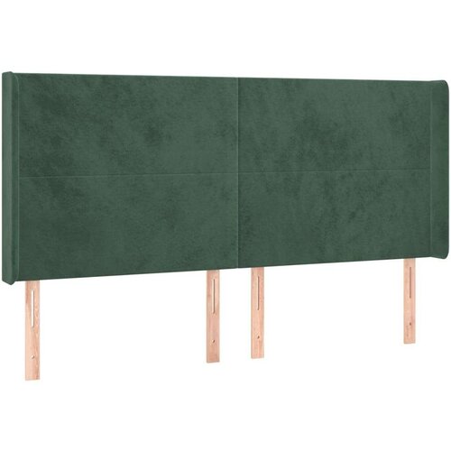  Uzglavlje tamnozeleno 203 x 16 x 118/128 cm bar&amp;scaron;unasto Slike