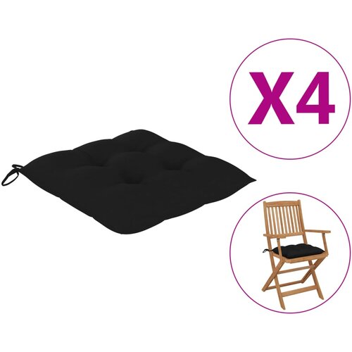 vidaXL Blazine za stole 4 kosi črne 40x40x7 cm blago Cene