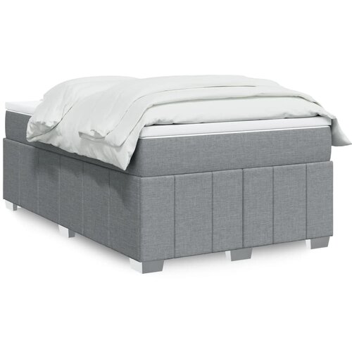 vidaXL Box spring postelja z vzmetnico svetlo siva 120x200 cm blago Cene