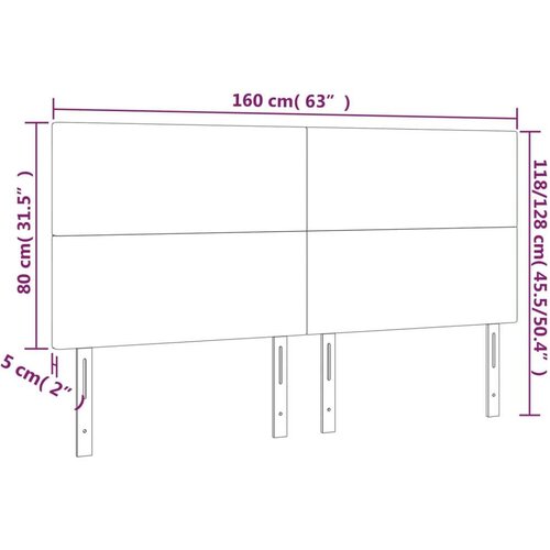  Uzglavlja 4 kom bijeli 80x5x78/88 cm od umjetne kože Slike