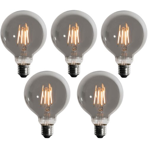 LUEDD Komplet 5 E27 3-stopenjska zatemljiva LED žarnica dimljena G95 4W 450lm 1900K Cene