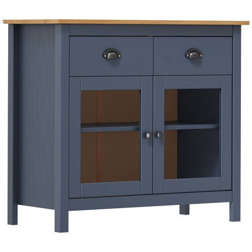 vidaXL Komoda Hill siva 90x40x80 cm trdna borovina Cene