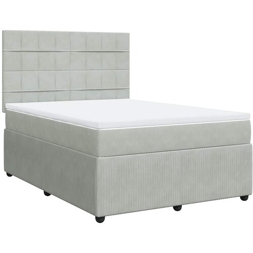  Krevet s oprugama i madracem svjetlosivi 140x190 cm bar&amp;scaron;unasti Slike
