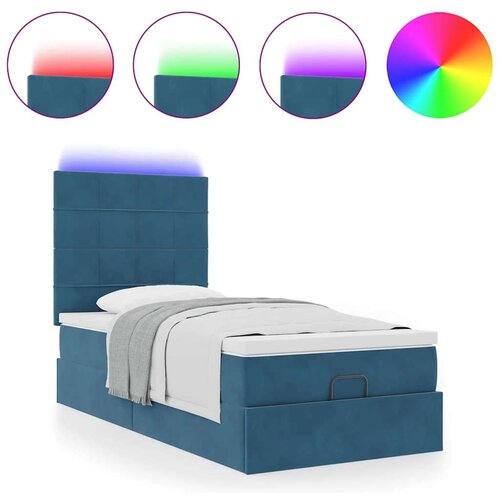 VidaXL okvir kreveta s madracima tamnoplavi 90x190cm bar&amp;scaron;unasti Slike