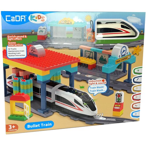 Lean_Toys Kocke za sestavljanje vlak s postajo CADA 108 kosov lea Cene