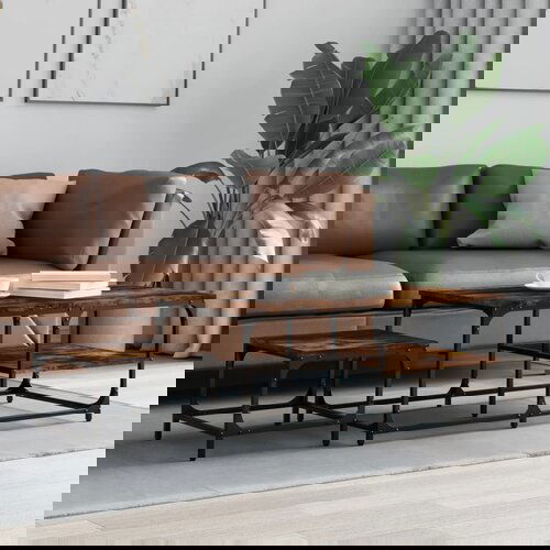The Living Store Komplet klubskih mizic 2-delni dimljen hrast inženirski les - Komplet Klubskih Mizic, (21660578) Cene