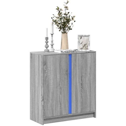 vidaXL Komoda z LED siva sonoma 77x34x85 cm inženirski les Cene