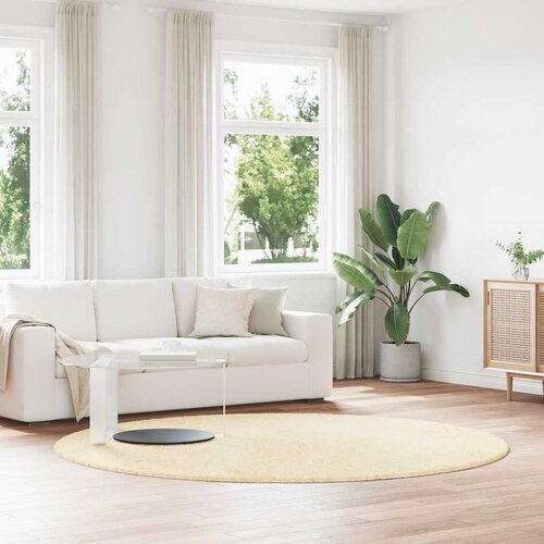 vidaXL Košata preproga krem 240x240 cm poliester Cene