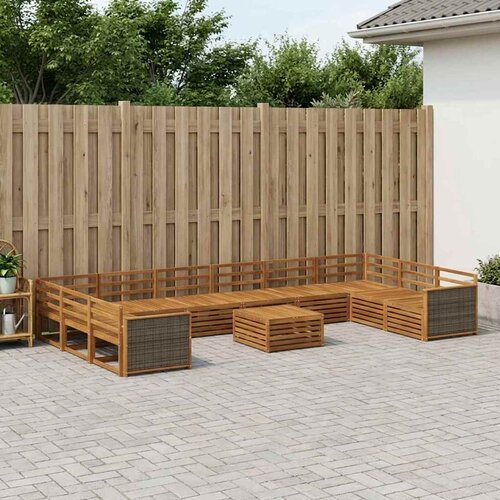  Set vanjskih sofa 11 kom. Prirodna Čvrsto drvo akacije Cene