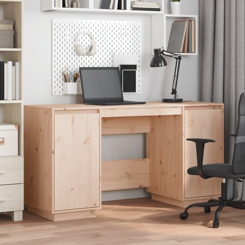 VidaXL Pisalna miza 140x50x75 cm trdna borovina Slike