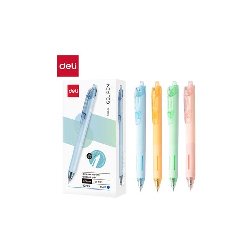Deli ROLER GEL PASTEL PLAVI 0,5 mastilo su&scaron;i za 1sek + klipsa uvlači vrh EG337 Cene