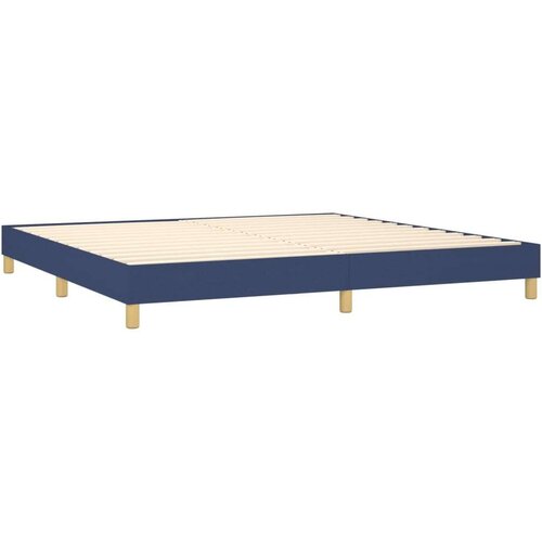 Krevet box spring s madracem LED plavi 200x200 cm od tkanine Slike