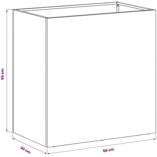  Vrtna saksija Srebrna 50 x 30 x 50 cm Pocinčani čelik Slike