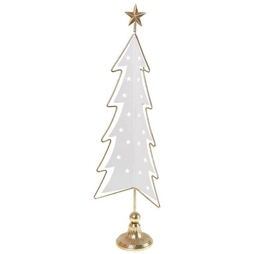 Dekor Figura jelka belo/zlatna H.200CM Metal Slike