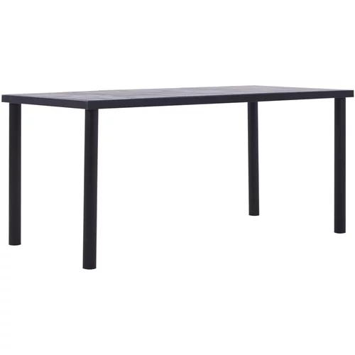  Jedilna miza črna in betonsko siva 160x80x75 cm mediapan