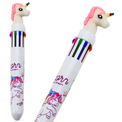  Multicolor Unicorn Automatic Pen 10 White Slike