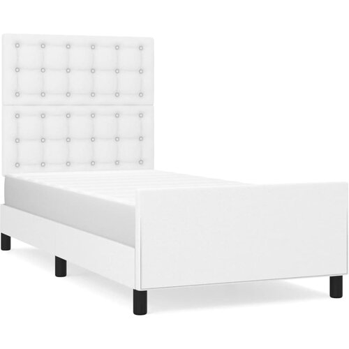 Maison Chic Postelja za odrasle - Posteljni Okvir z vzglavjem bel 80x200 cm umetno usnje, (22080506) Cene