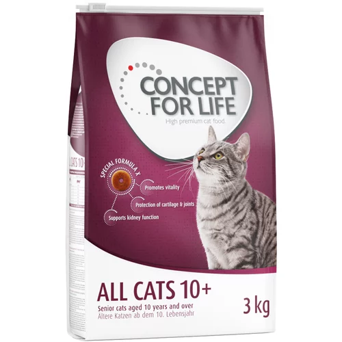 Concept for Life All Cats 10+ - izboljšana receptura! - Varčno pakiranje: 3 x 3 kg