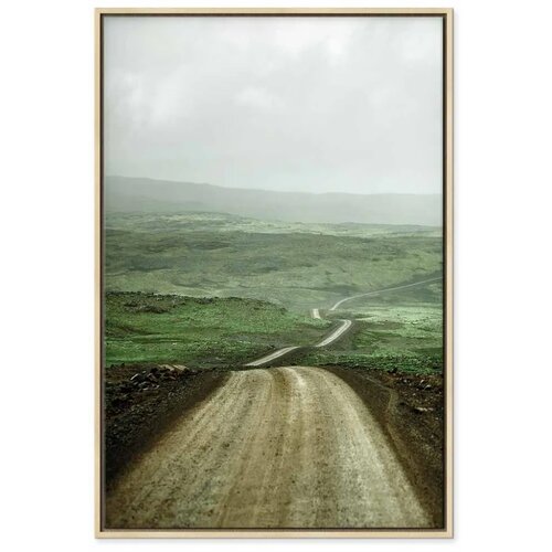  Slika - Road Across the Plains (1 Part) Vertical 40x60 U prirodnom drvenom okviru Slike