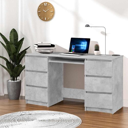  Pisaći stol siva boja betona 140 x 50 x 77 cm konstruirano drvo Slike