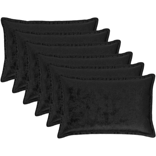  Presvlaka za jastuk 6 pcs HOUTEN Crna 40 x 60 cm Flanel Cijene
