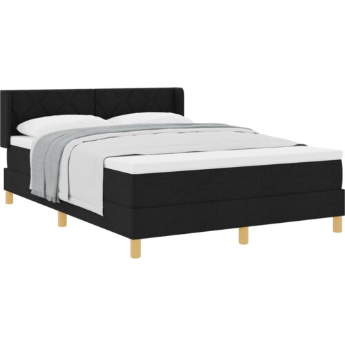  Krevet s opruga kutije Crna i Bijela i Crna 160 x 200 cm Slike