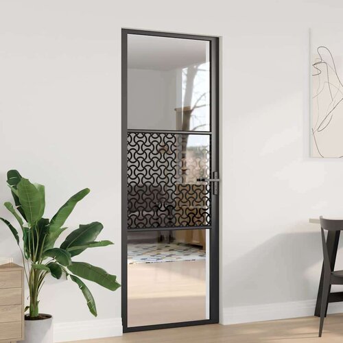  Unutarnja vrata Crna 76 x 201.5 cm Kaljeno staklo aluminij Slike